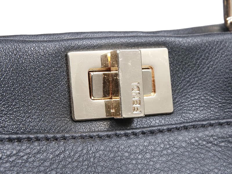 Fendi Iconic Mini Peekaboo Bag In Leather Black 5