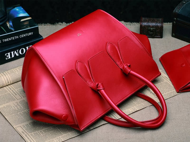 Celine Tie Nano Top Handle Bag Leather Red 8
