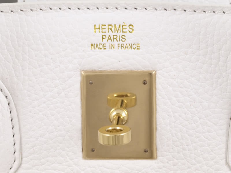 Hermes Birkin 35cm Togo Clemence White With Golden Hardware 9
