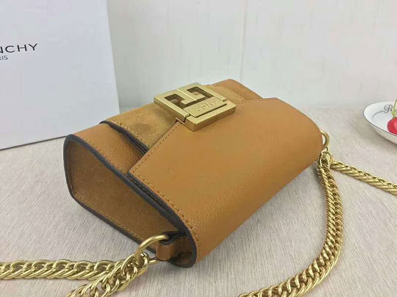 Givenchy Small gv3 Bag In Grained Leather And Suede Camel 5