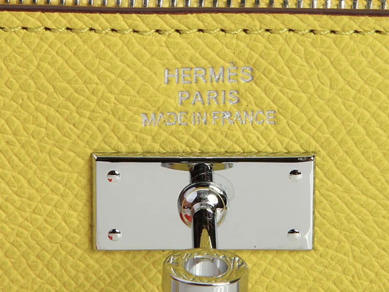 Hermes Epsom Original Calfskin Kelly Long Wallet Lemon Yellow 4