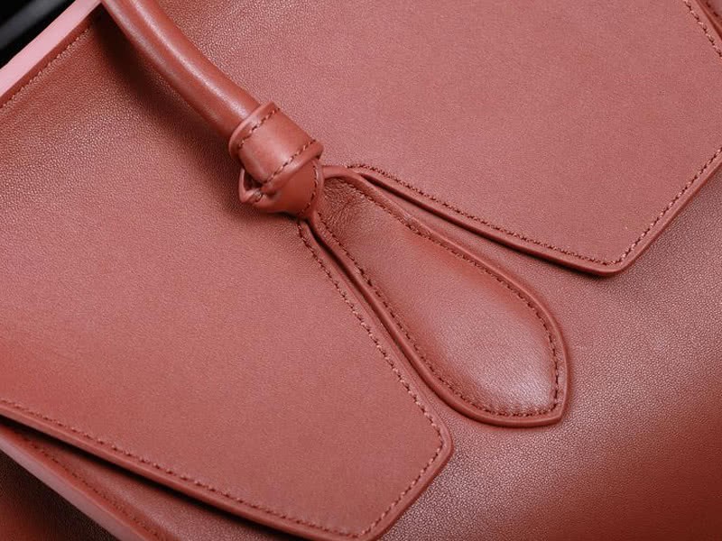 Celine Tie Nano Top Handle Bag Leather Brown 9