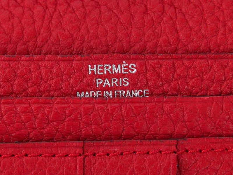 Hermes Dogon Togo Original Calfskin Bearn Japonaise Bi-Fold Wallet Red 5