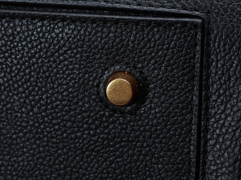 Celine Tie Nano Top Handle Bag Leather Black 7