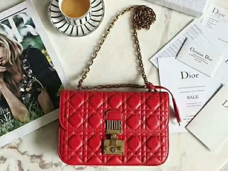 Dior Dioraddict Lambskin Bag Red d58182 2