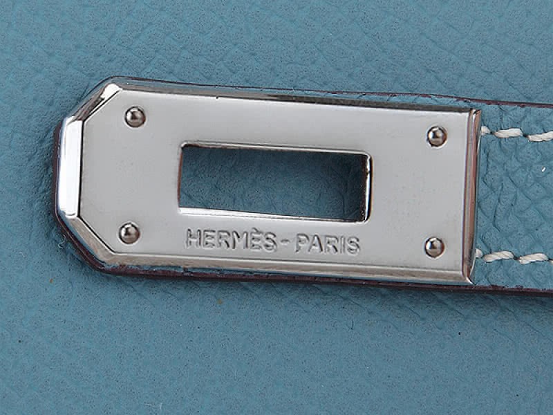Hermes Epsom Original Calfskin Kelly Long Wallet Light Blue 4