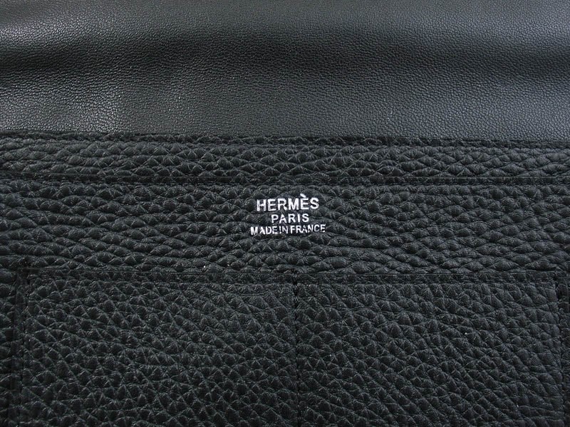 Hermes Dogon Togo Leather Wallet Purse Black 6
