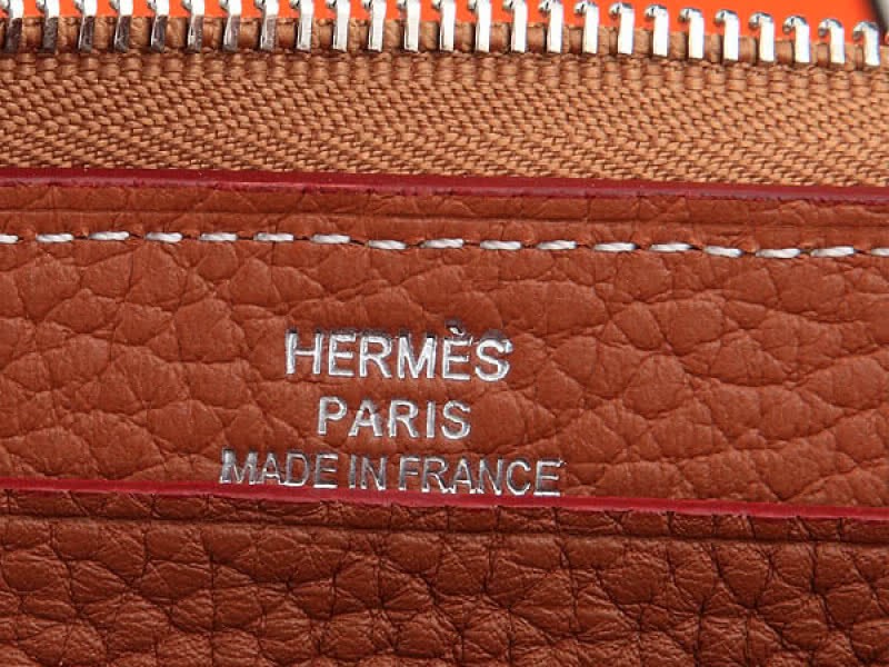 Hermes Zipper Wallet Original Leather Camel 5