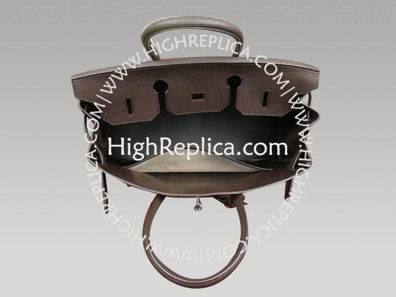 Hermes Birkin 35 Cm Toile And Togo Leather Choco 10