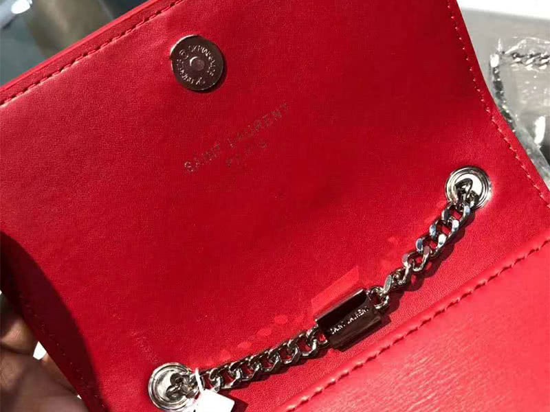 Saint Laurent Kate Chain Wallet Calfskin Leather Red 7