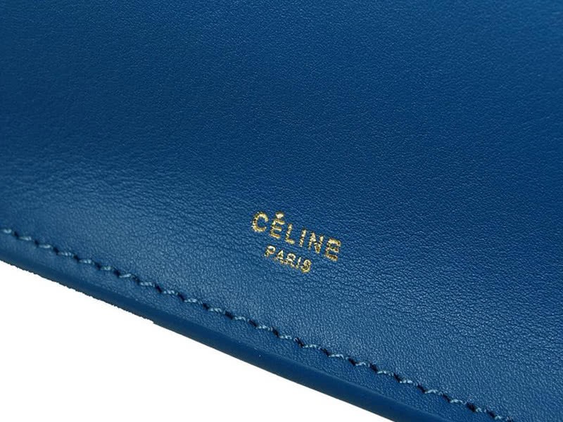 Celine Calf Leather Shoulder Bag Blue 6