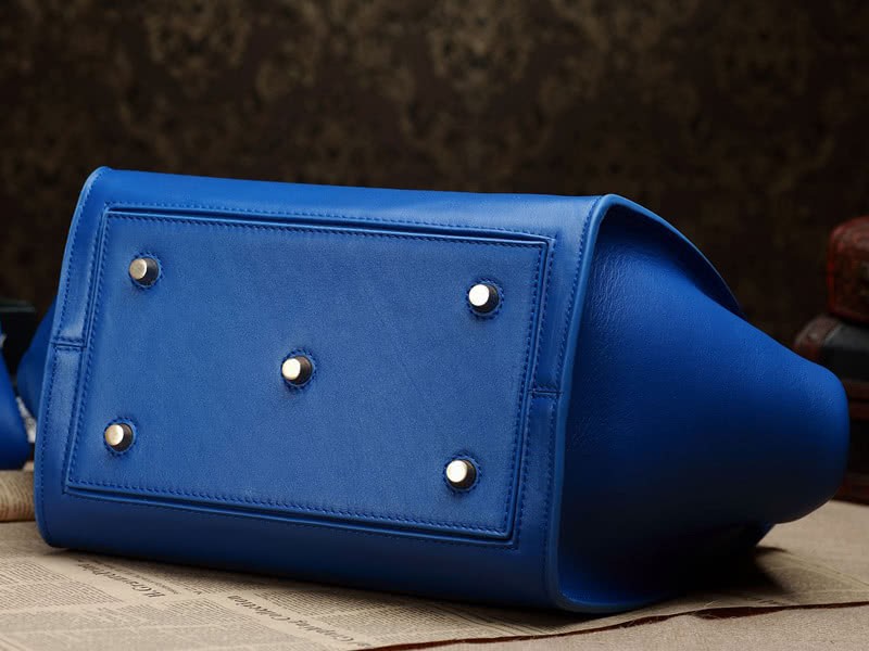 Celine Tie Nano Top Handle Bag Leather Blue 6