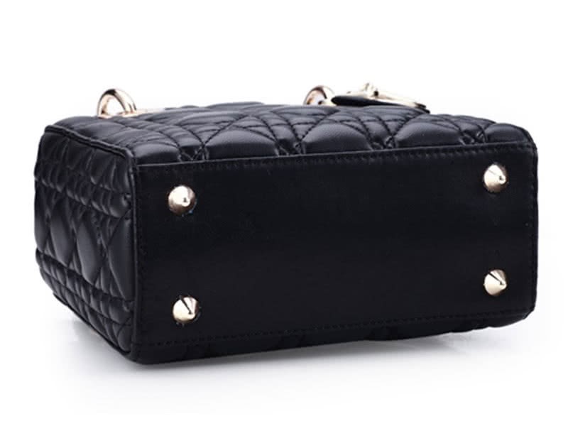 Dior Nano Leather Bag Gold Hardware Black 4