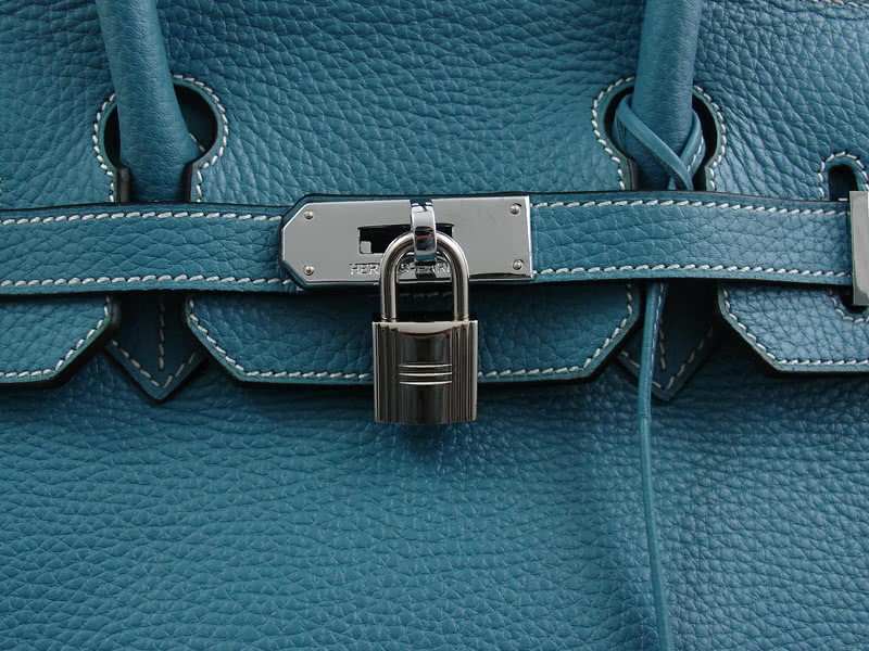 Hermes Birkin 25 Togo Leather Blue 6