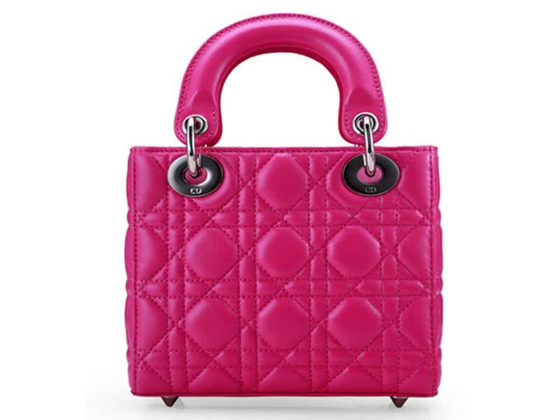 Dior Nano Leather Bag Silver Hardware Hot Pink 3