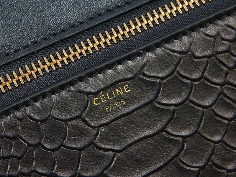 Celine Edge In Original Leather Black With Croc 6