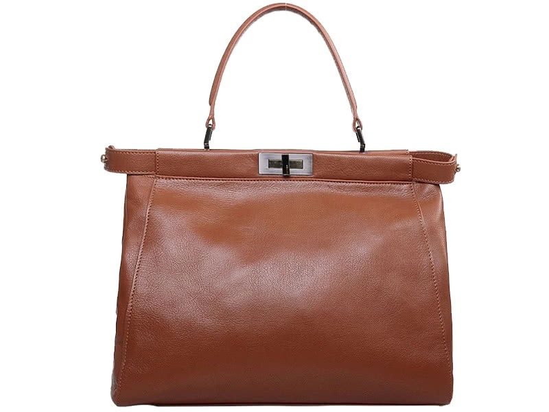 Fendi Peekaboo Calfskin Leather Bag Brown 3