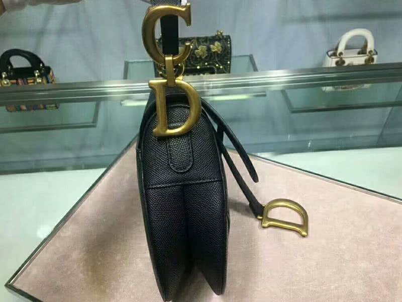 Dior Saddle Calfskin Bag Gold Hardware Black m0446l 4