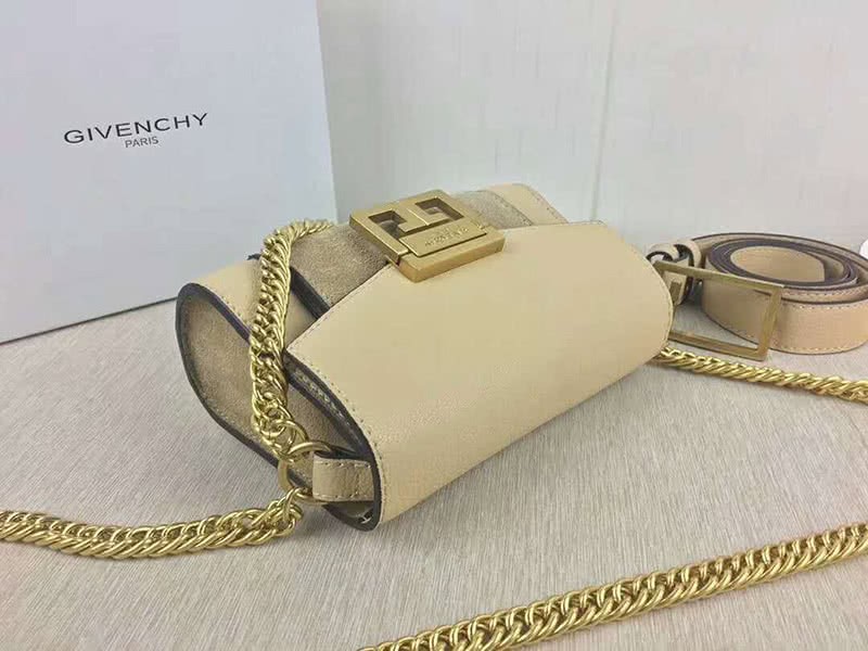 Givenchy Small gv3 Bag In Grained Leather And Suede Beige 3
