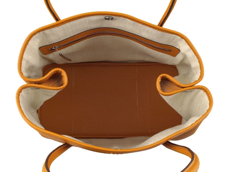 Hermes Garden Party Togo Leather Tote Bag Orange 6