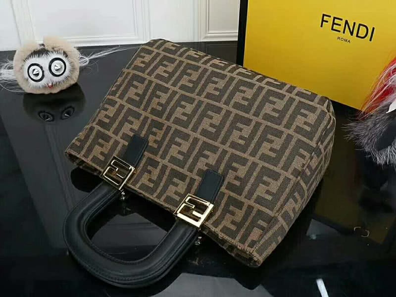 Fendi Ff Fabric Tote With Golden Hardware ff06 4