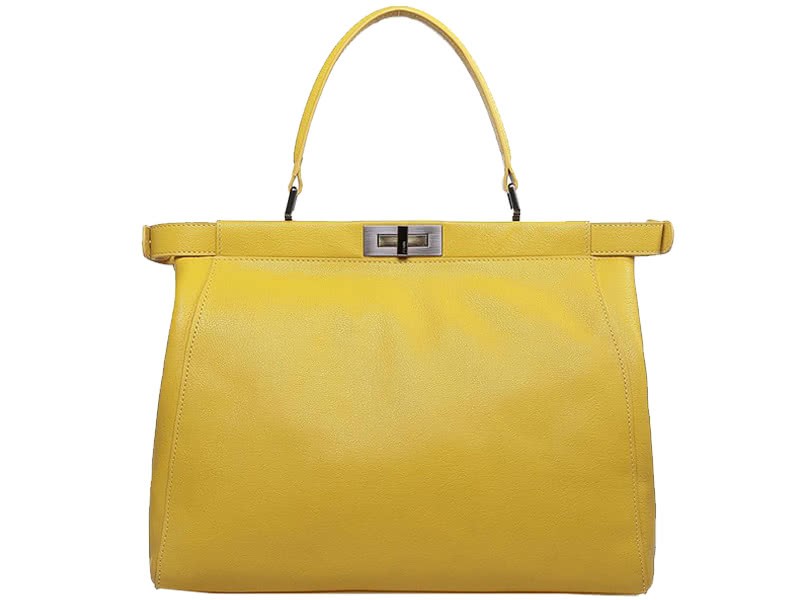 Fendi Peekaboo Calfskin Leather Bag Yellow 1