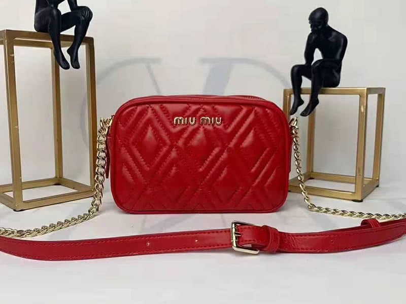 Miu Miu Calfskin Leather Belt Bag Red 1