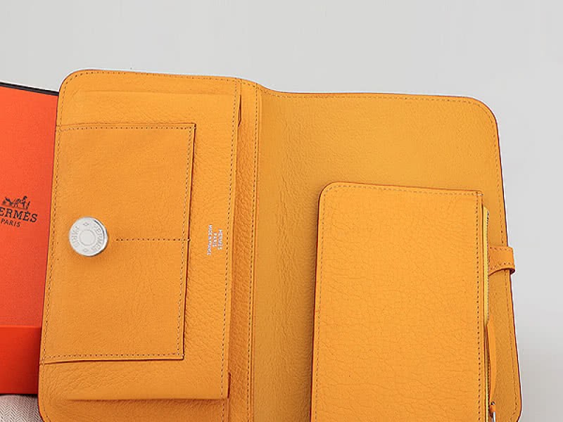 Hermes Dogon Togo Original Leather Combined Wallet Yellow 4
