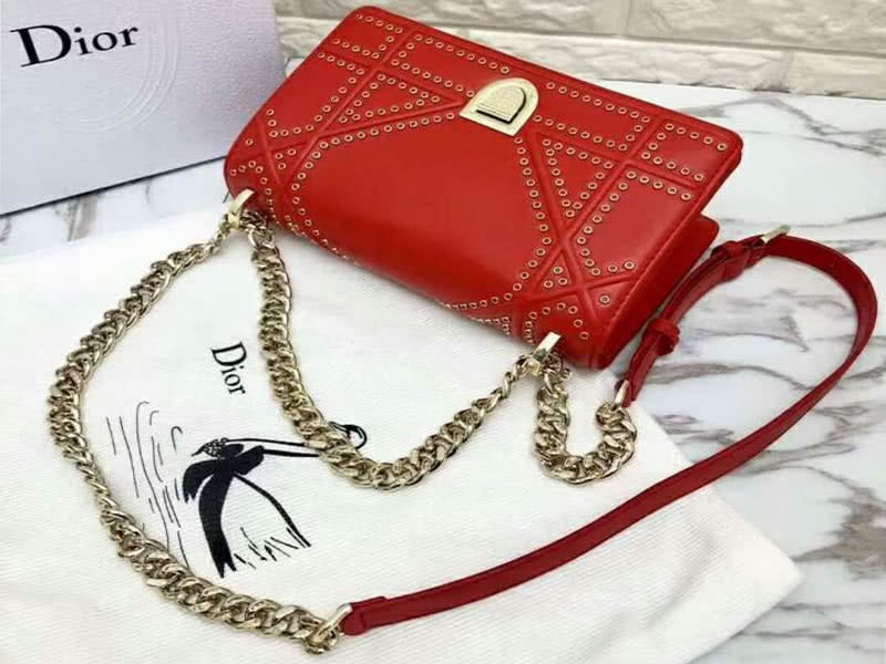 Dior Small Diorama Calfskin Bag Red d0421-12 4