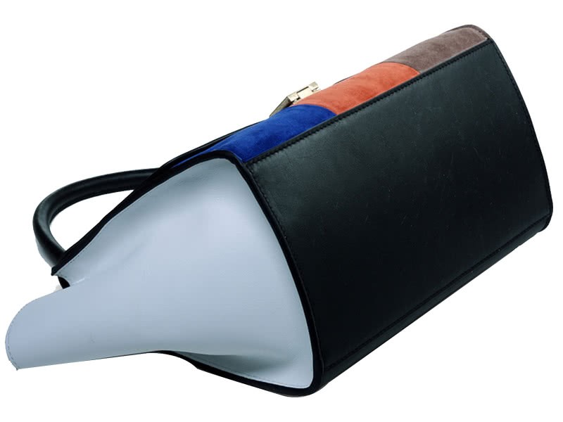 Celine Trapeze Shoulder Bag Multicolor Calfskin Black Blue Orange Beige White 4