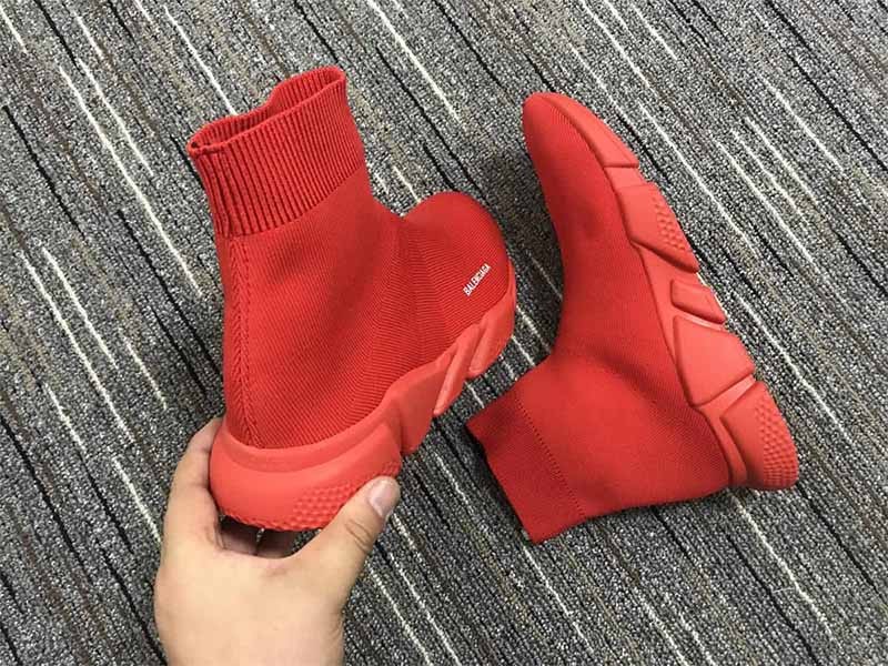 Balenciaga Stretch Mesh High Top sock boots All Red 3