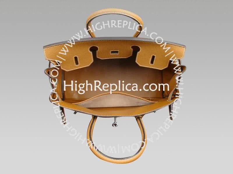 Hermes Birkin 35 Cm Toile And Togo Leather Tan 9