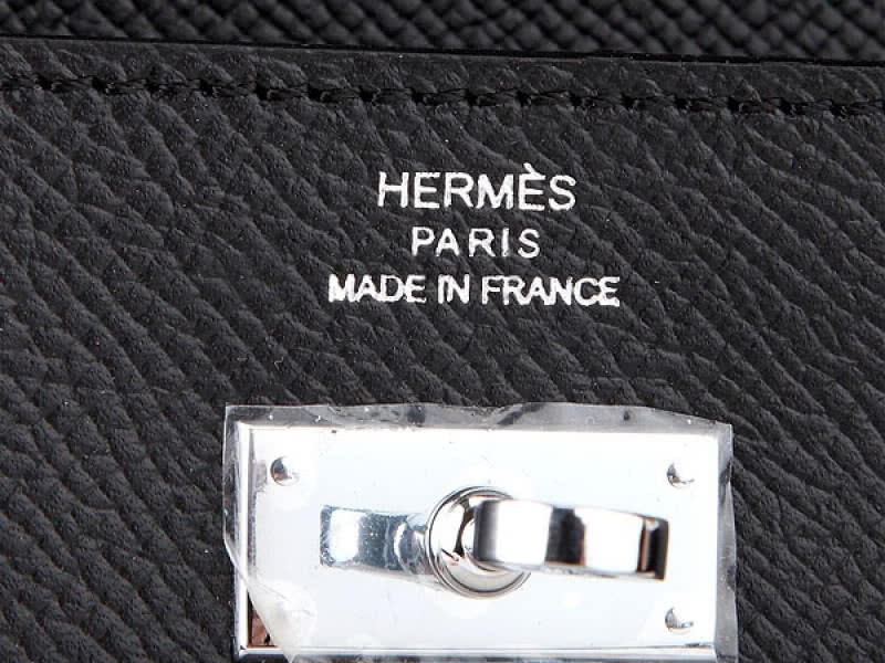 Hermes Epsom Original Calfskin Kelly Long Wallet Black 4