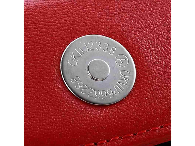 Dior Nano Leather Bag Silver Hardware Red 5