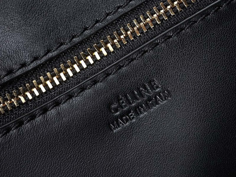 Celine Tie Nano Top Handle Bag Leather Black Python 18