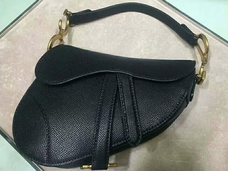 Dior Saddle Calfskin Bag Gold Hardware Black m0446l 2