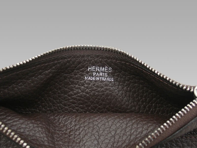 Hermes Dogon Togo Leather Wallet Purse Chocolate 12