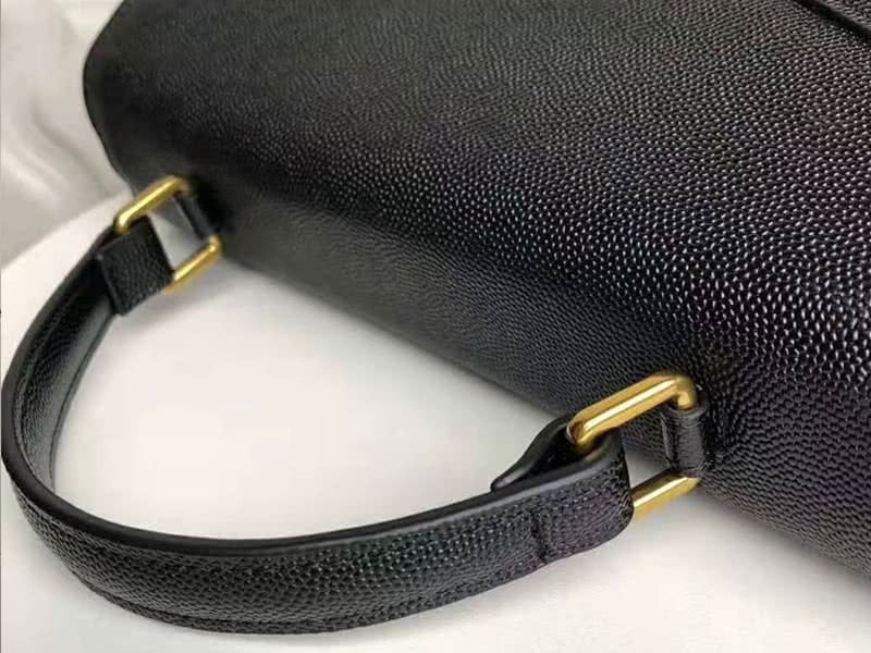 Saint Laurent Cassandra Top Handle Medium Bag In Grain Leather Black 3