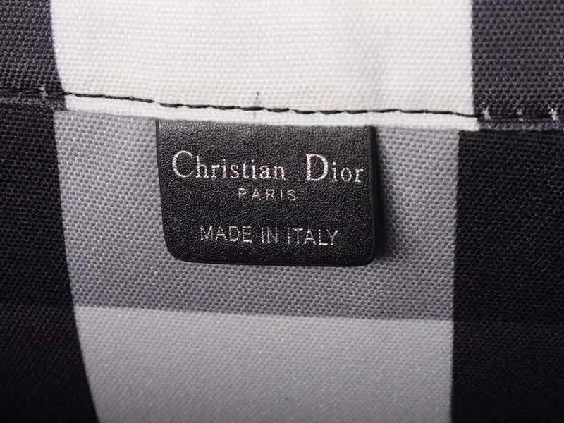 Dior Black White Plaid Tote Bag 9