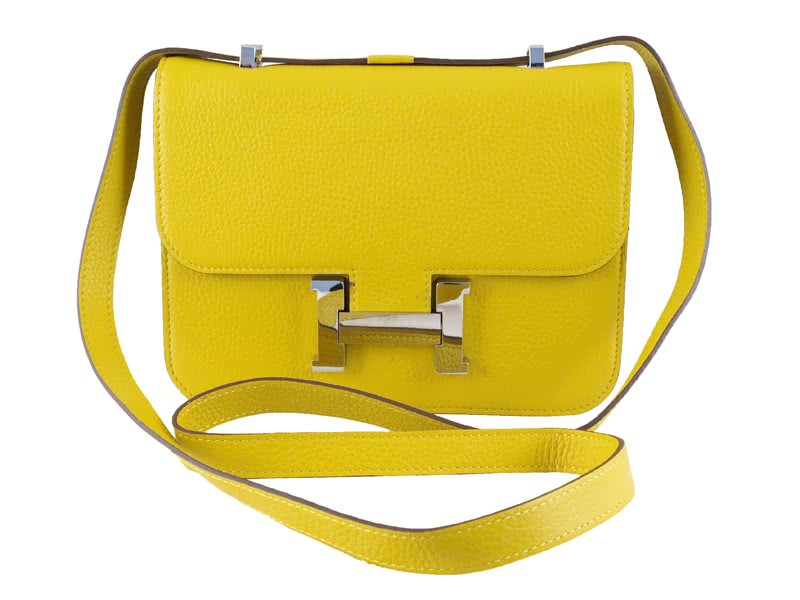Hermes Constance 23 Single Shoulder Bag Togo Leather Yellow 1