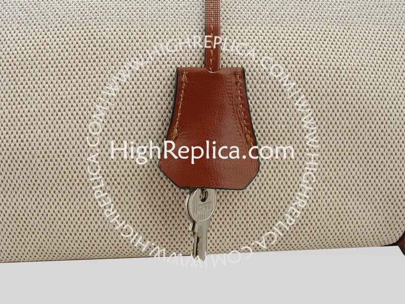 Hermes Birkin 35 Cm Toile And Togo Leather Brown 8