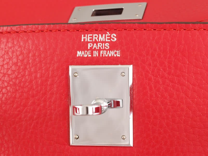 Hermes Kelly 32cm Togo Leather Clemence Rouge Vif 9