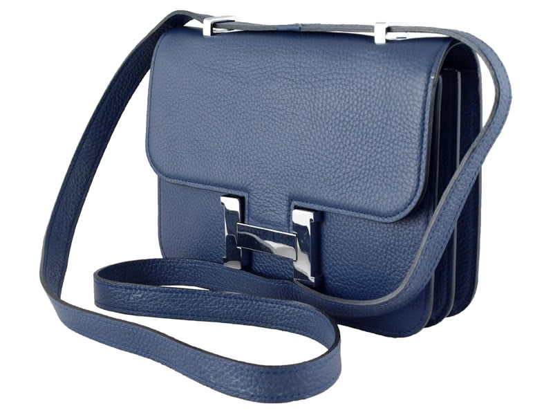 Hermes Constance 23 Single Shoulder Bag Togo Leather Dark Blue 2