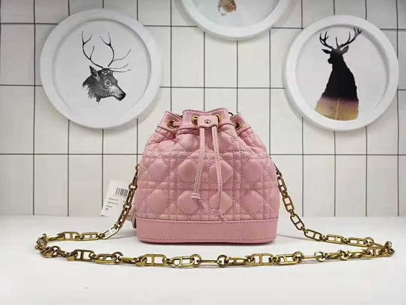 Dior Mini Miss Dior Lambskin Bucket Bag Pink 1