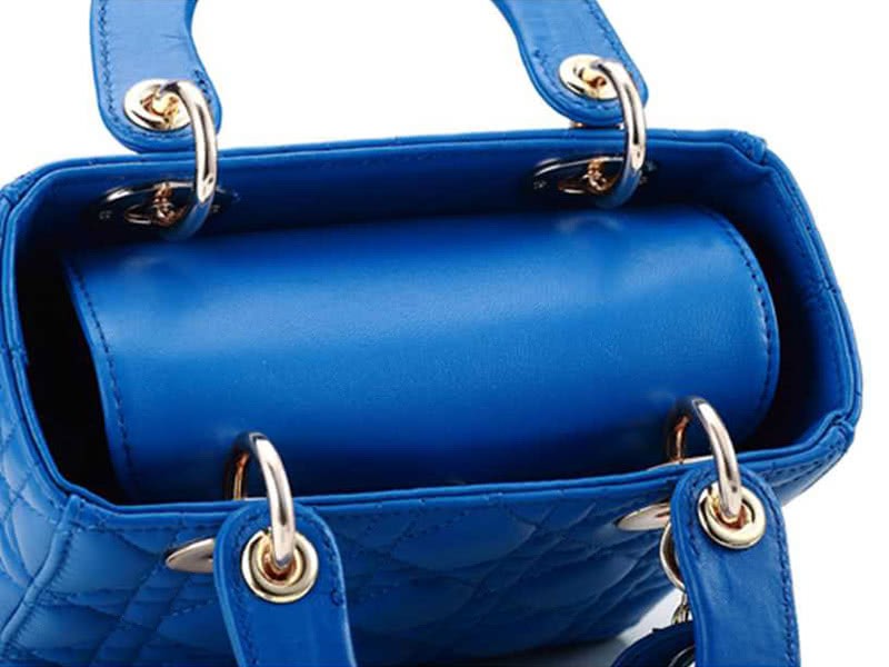 Dior Nano Leather Bag Gold Hardware Blue 5