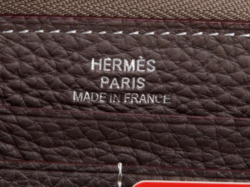 Hermes Zipper Wallet Original Leather Grey 4