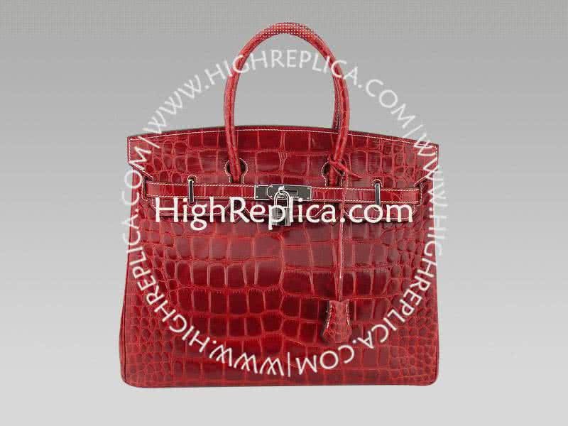Hermes Birkin 35 Cm Red Mock Croc 1