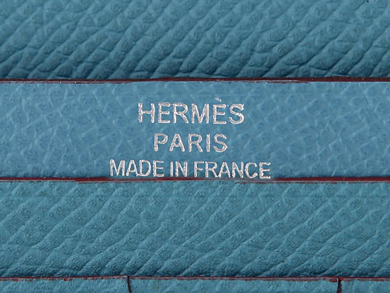 Hermes Epsom Original Calfskin Bearn Japonaise Bi-Fold Wallet Light Blue 5