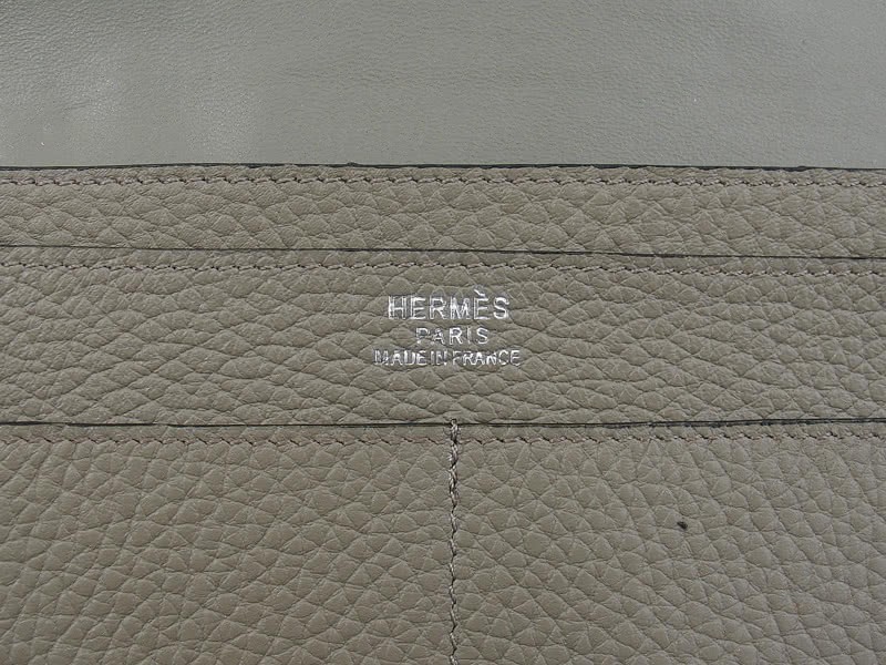 Hermes Dogon Togo Leather Wallet Purse Grey 6