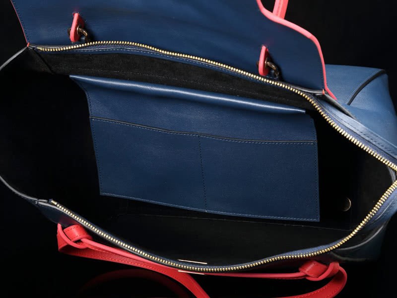Celine Mini Belt Bag Smooth Calfskin Night Blue With Indian Red 13